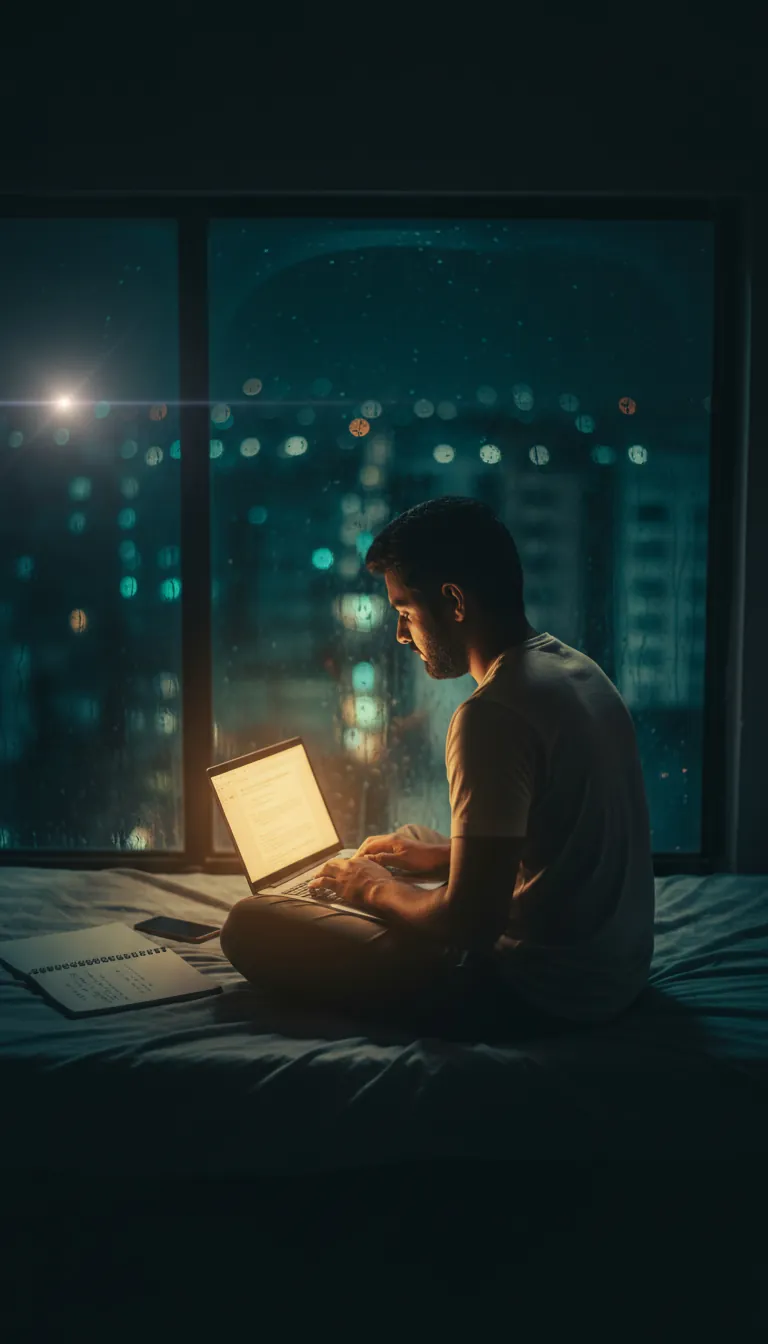 Studying late at night